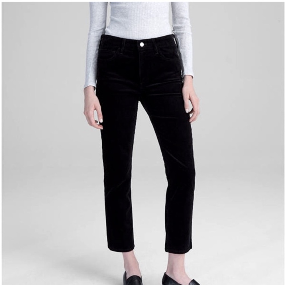 CLUB MONACO HIGH RISE SKINNY CORDUROY PANTS COTTAGECORE MOTO CHIC GRUNGE Black
